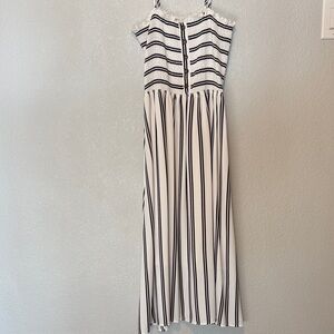 Hem & Thread Black and White Striped Maxi Dress